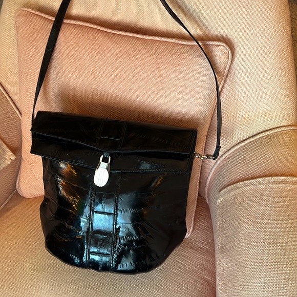 EUC:*Genuine Eel Skin Black Purse - Picture 1 of 8